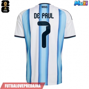 Lacne Muži Futbalové dres Argentína Rodrigo De Paul #7 MS 2026 Krátky Rukáv - Domáci
